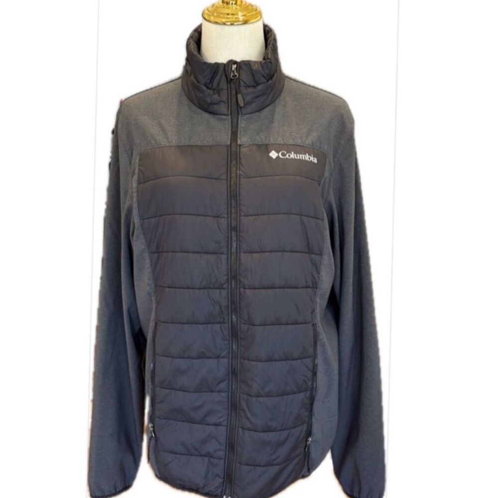 Columbia Black High Neck Full Zip Light Weight Insulated  Jacket M